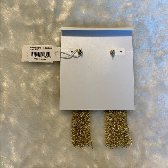 ☘️NWT Kendra Scott Sienna Sun Statement Gold Earrings - Picture 3 of 4